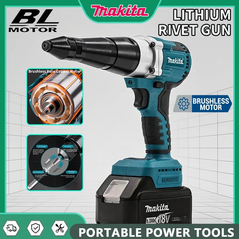 Home Improvement Tools - Makita Brushless Electric Rivet Gun LED