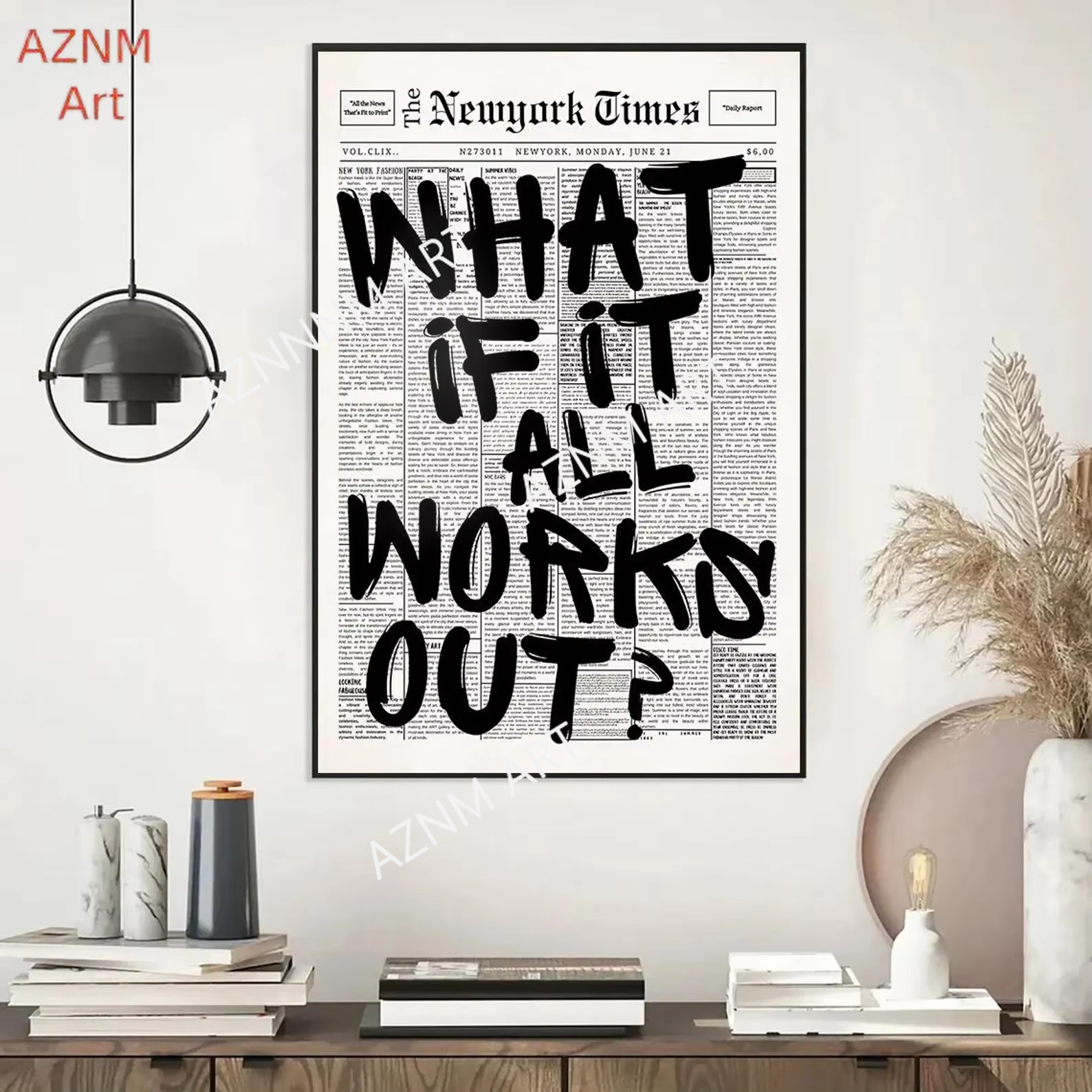 1PC Newspaper Poster - What If - Home Improvement Furniture ulasan dan harga