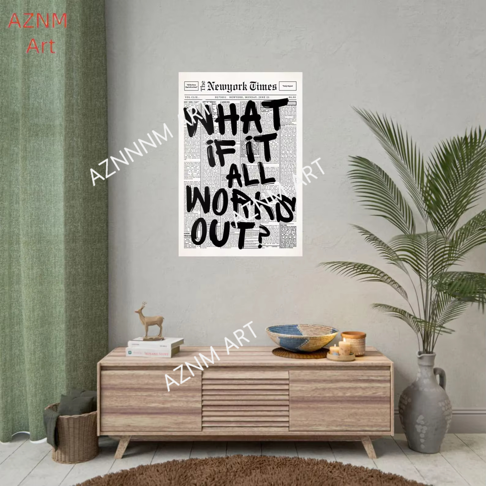 1PC Newspaper Poster - What If - Home Improvement Furniture ulasan dan harga